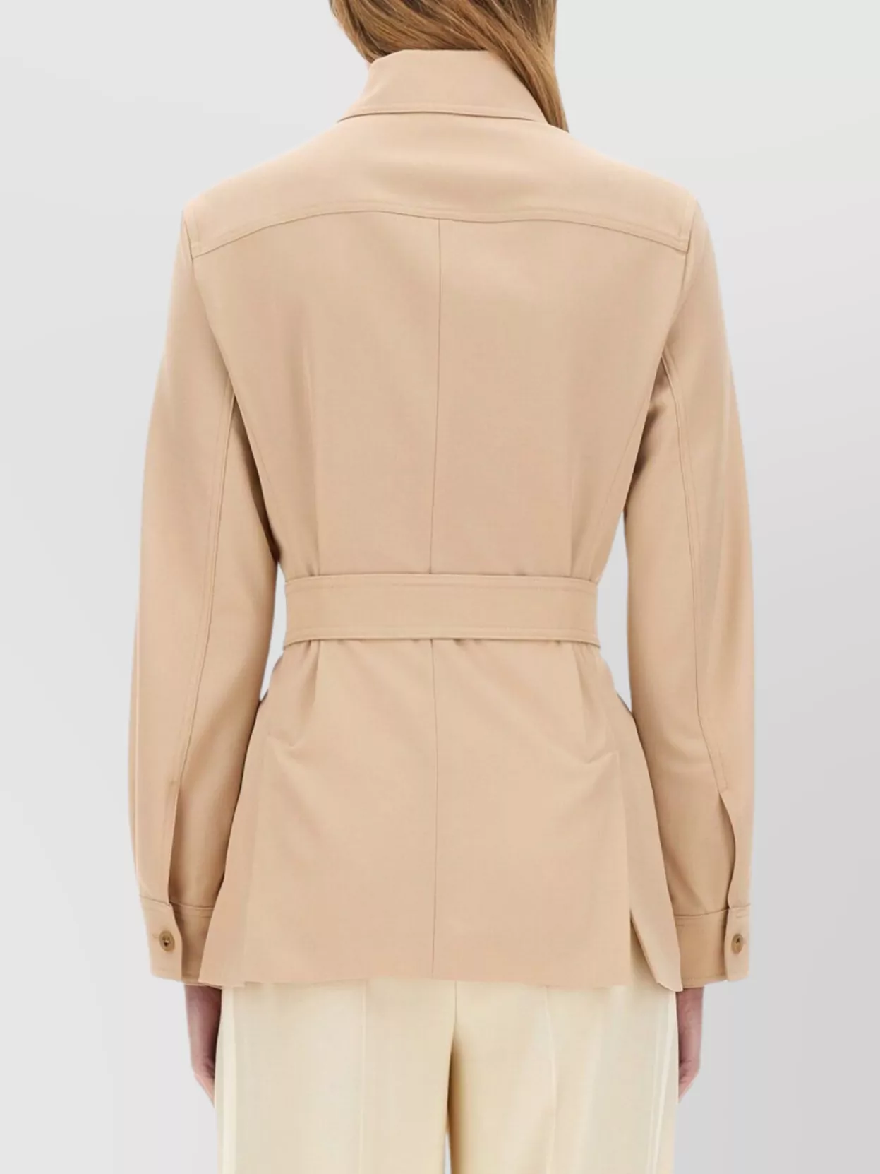 Max Mara Waist Belt Jacket Collared Neck
