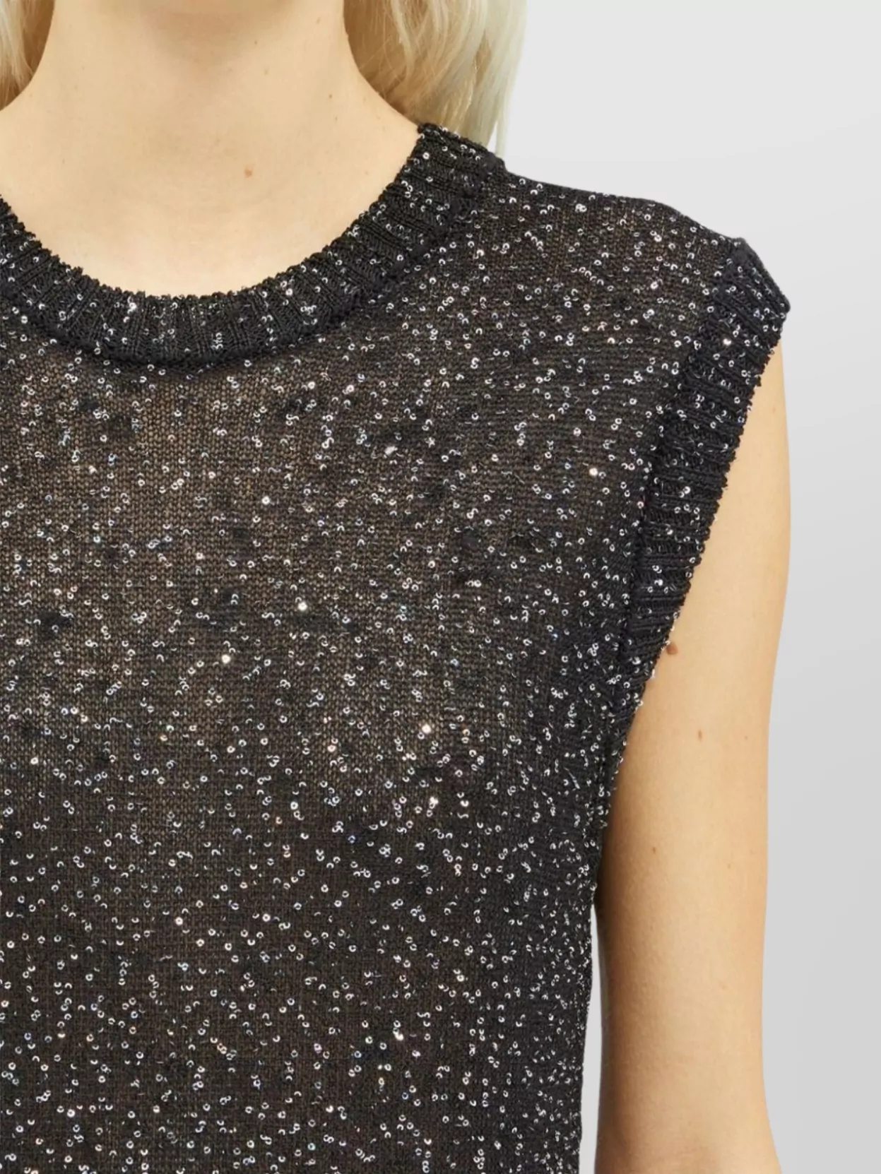 Msgm Sequin Embellished Knitted Dress