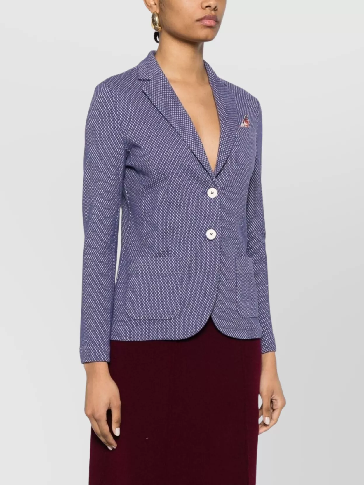 Circolo 1901 Single-Breasted Cotton Jacket Lapels