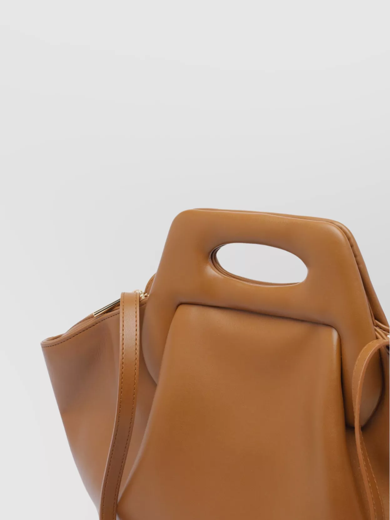 Themoirè Handbag With Cut-out Handle And Detachable Strap