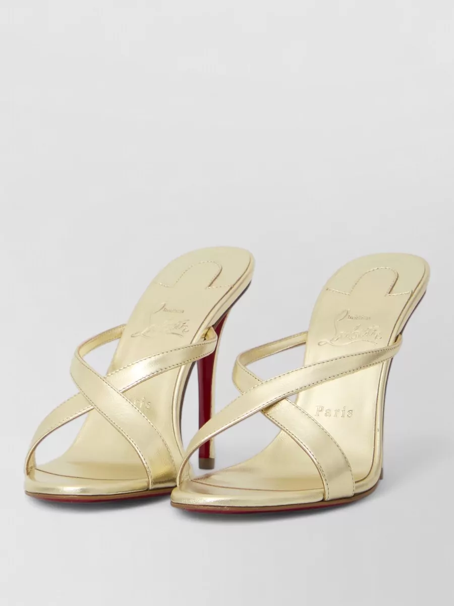 Christian Louboutin leather cross-strap mules