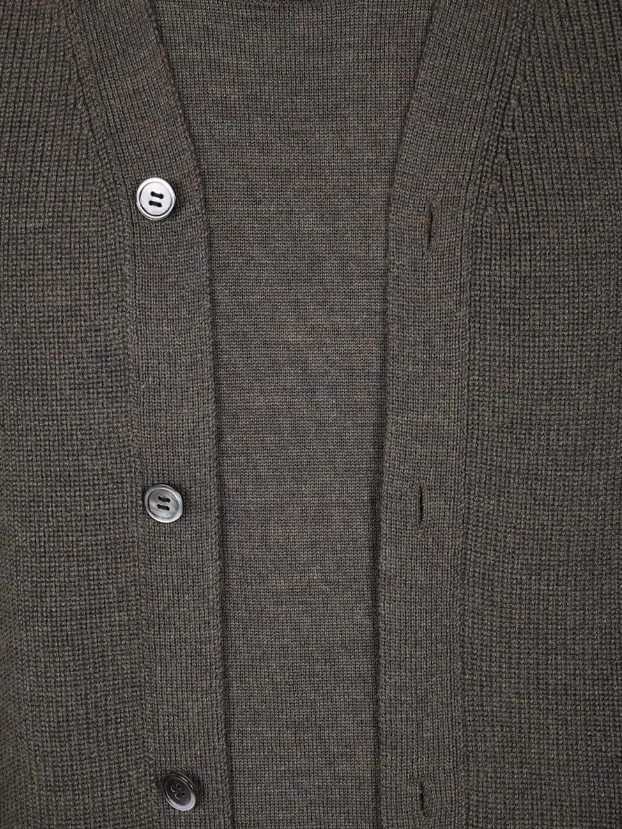 Comme Des Garçons Long Sleeve V-Neck Ribbed Cardigan