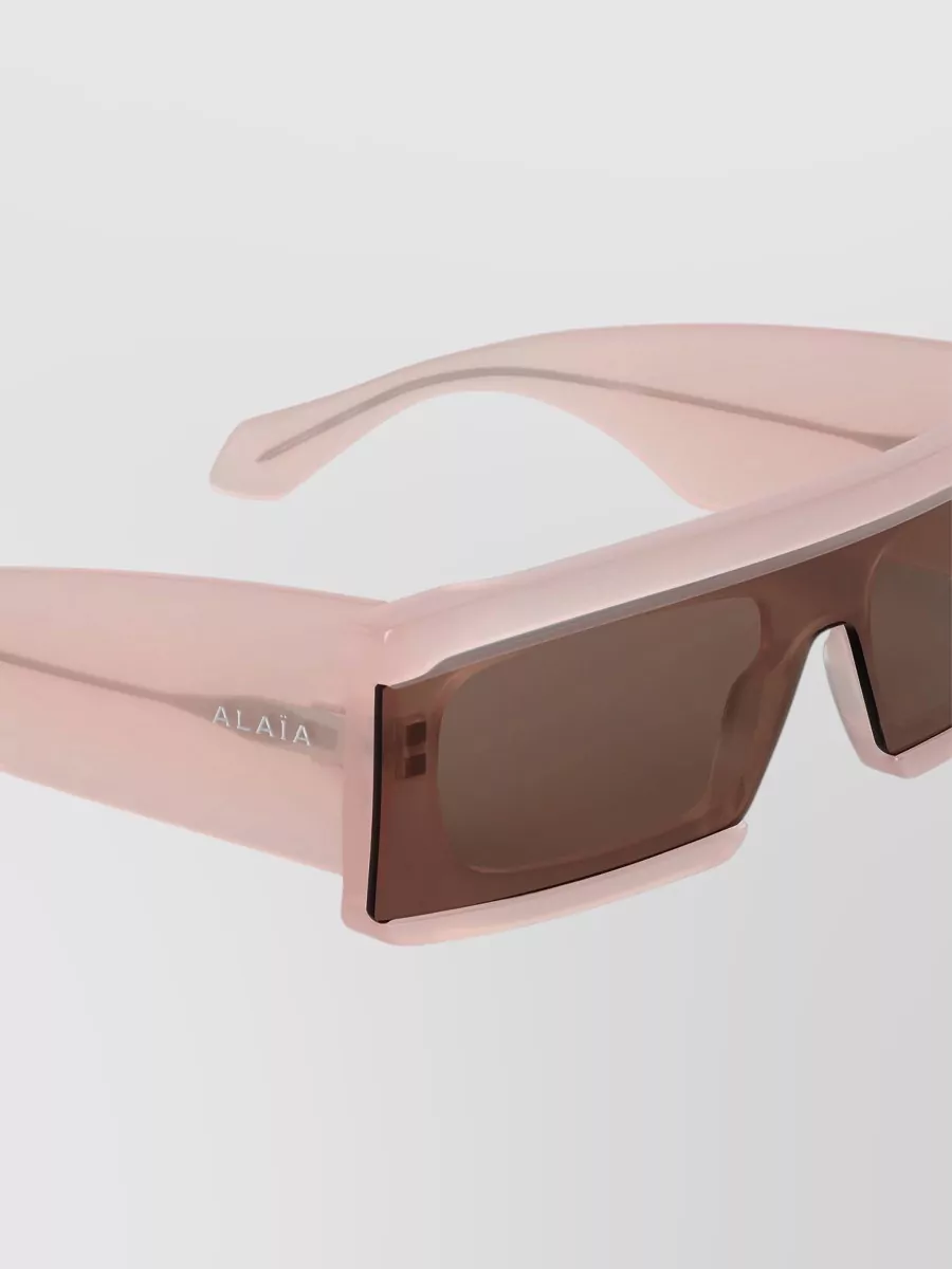 Alaïa Rectangular Mask Sunglasses High Coverage Design In Brown