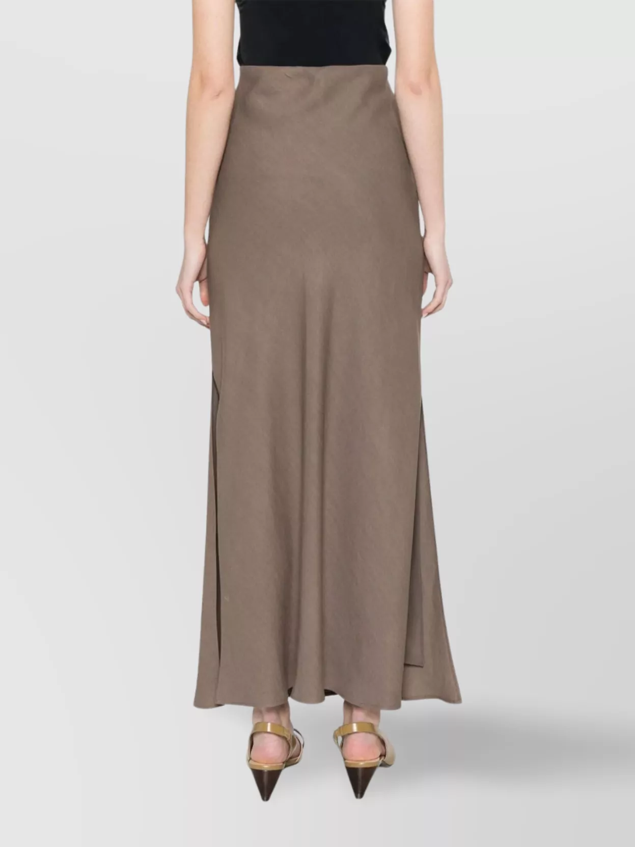 Brunello Cucinelli Ankle Length High Waist Seamless Skirt In Black