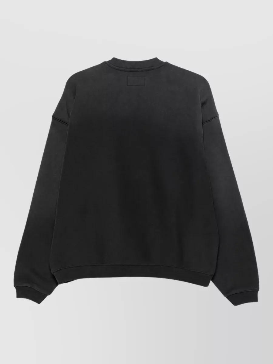 Stüssy Cotton Logo Print Crew Neck Long Sleeve Sweatshirt