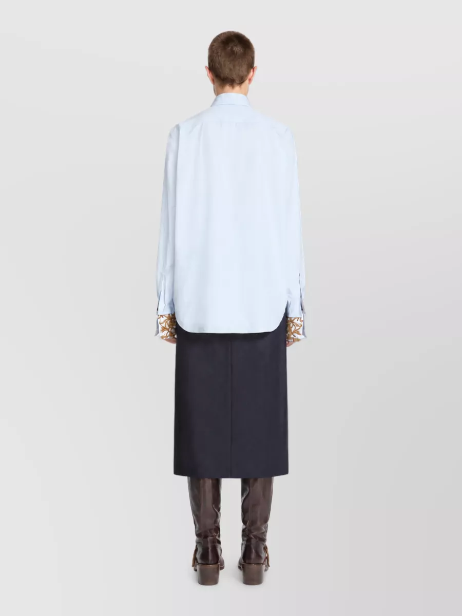 Dries Van Noten Embroidered Cotton Poplin Shirt