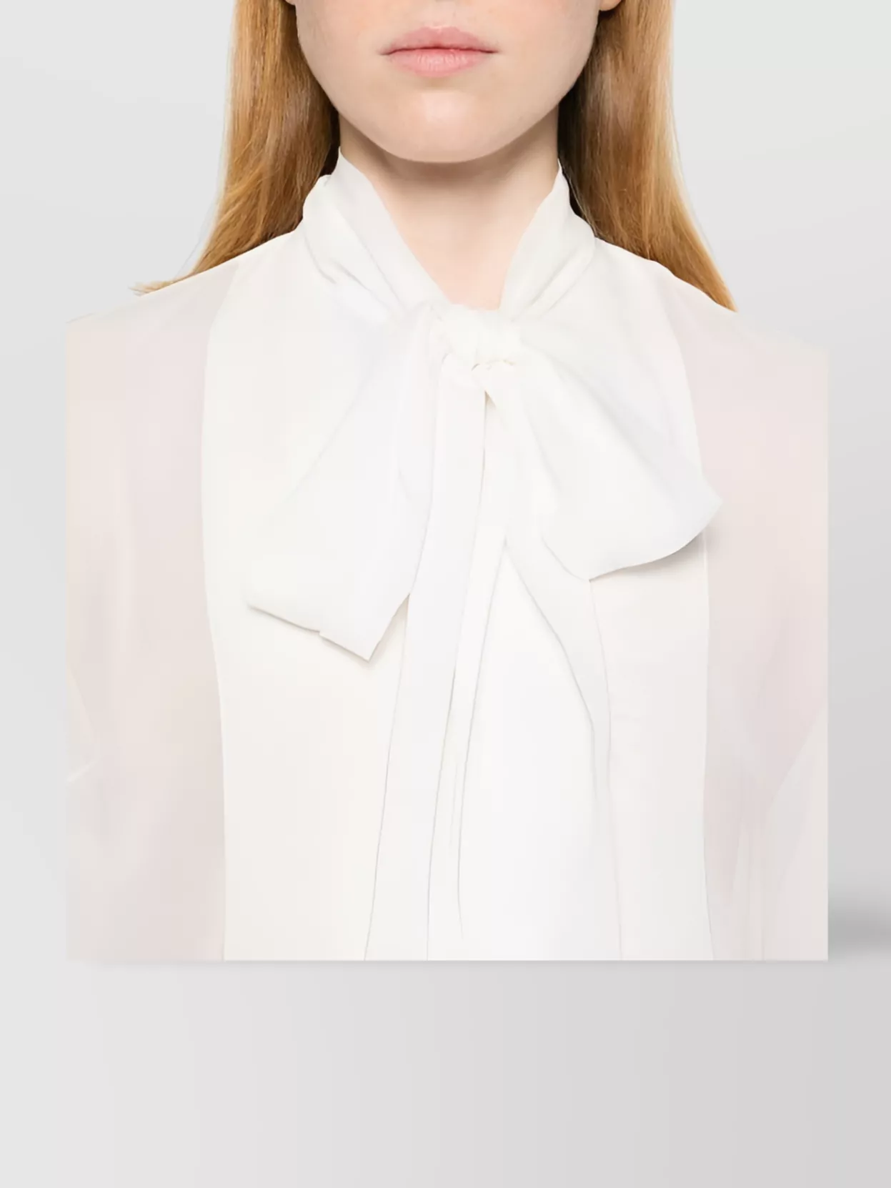 Parosh Bow Detail Crepe Blouse V-Neck