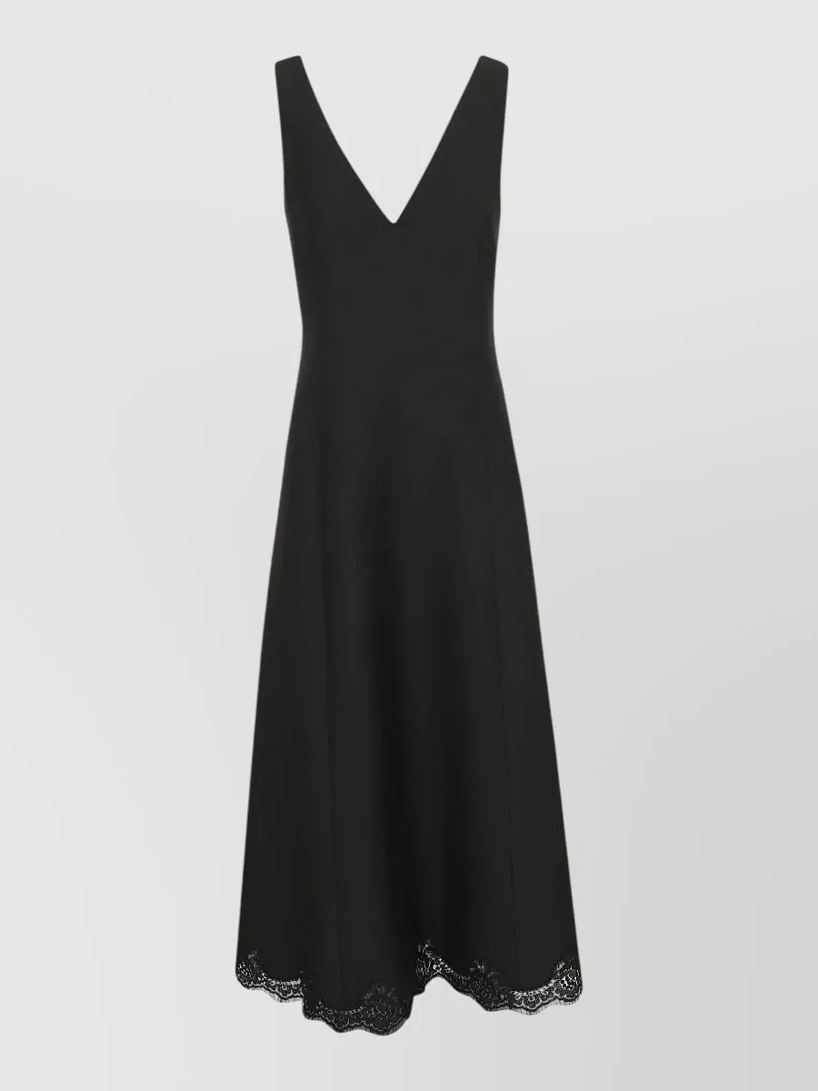 Valentino Silk Wool Crepe Midi Dress