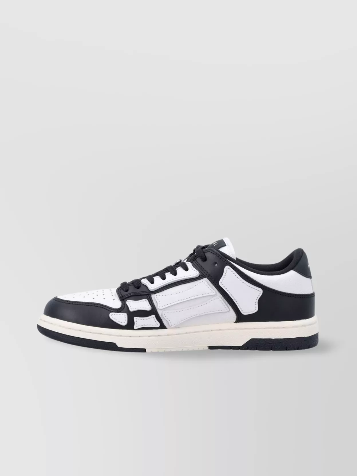 Amiri Low Top Leather Sneakers With Perforated Upper