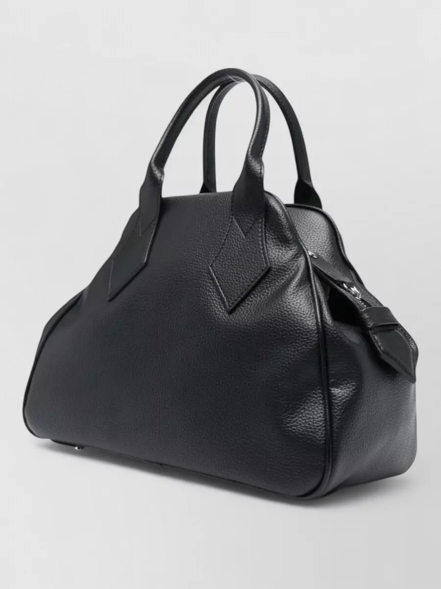 Vivienne Westwood Structured Texture Shoulder Bag Tonal Stitching Top Handles