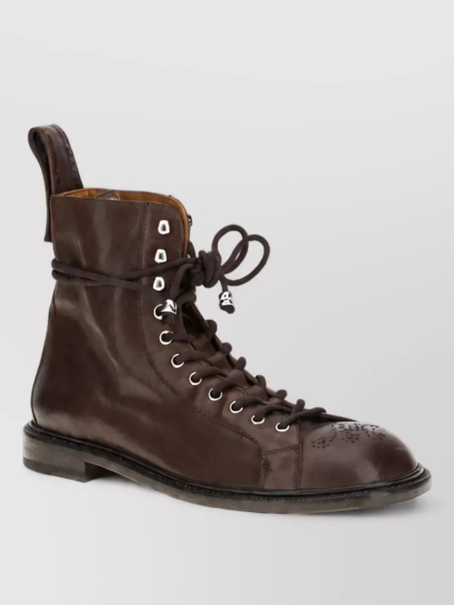 Versace suede leather lace-up derby shoes