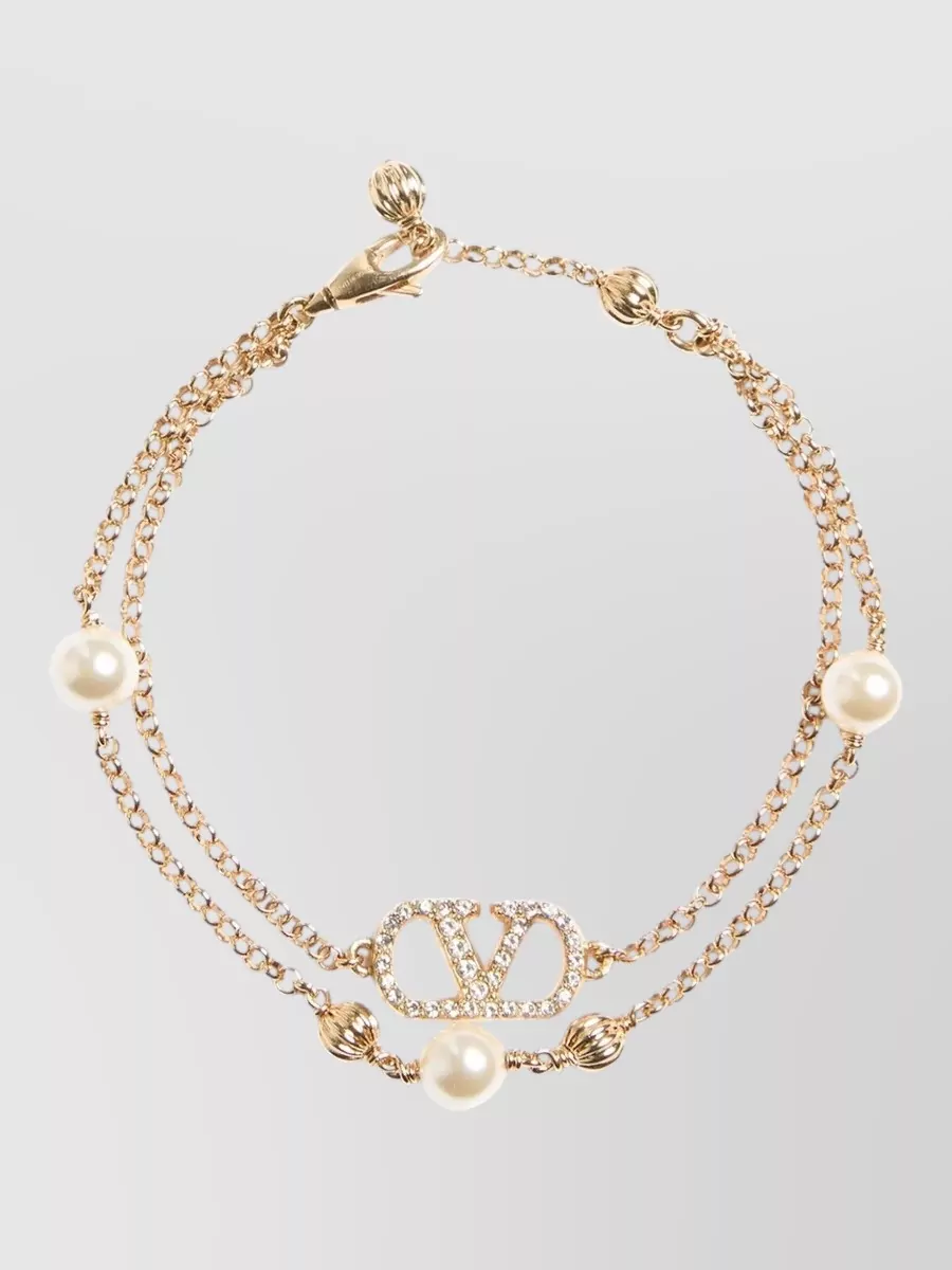 Valentino Garavani Crystal-Embellished Chain Bracelet