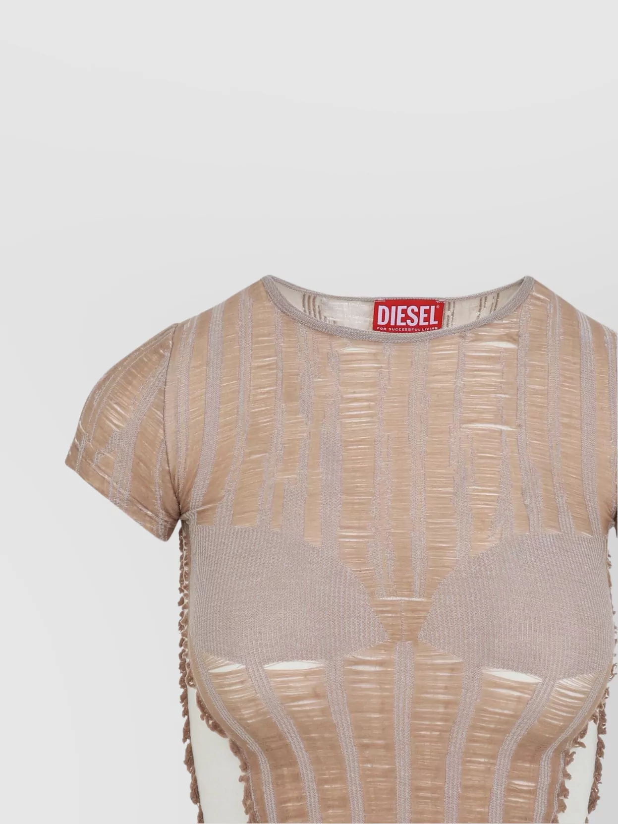 Diesel Layered Striped Cotton Knit Top