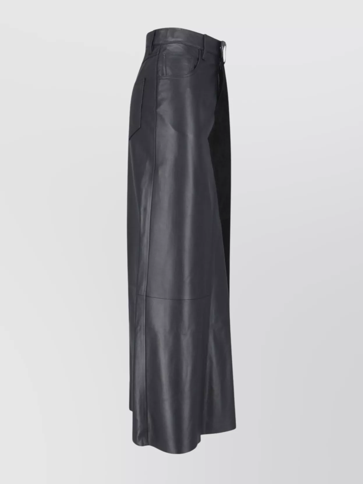 Mm6 Maison Margiela 5-pockets Leather Long Skirt In Black