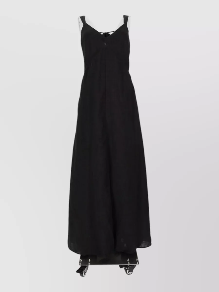 120% Lino Linen v-neck maxi dress
