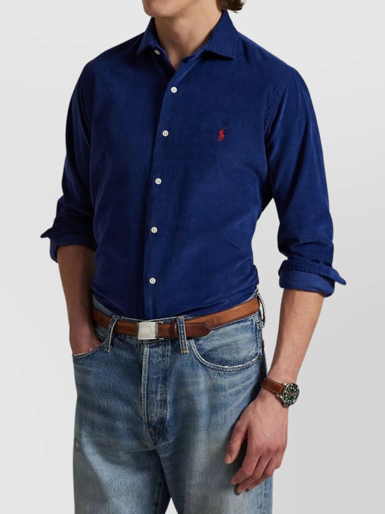Polo Ralph Lauren Collared Shirt With Cuffed Long Sleeves