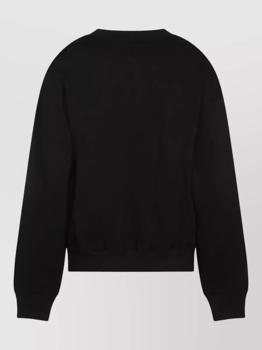 Polo Ralph Lauren Relaxed-fit Long-sleeve Top With Embroidered Logo In Black