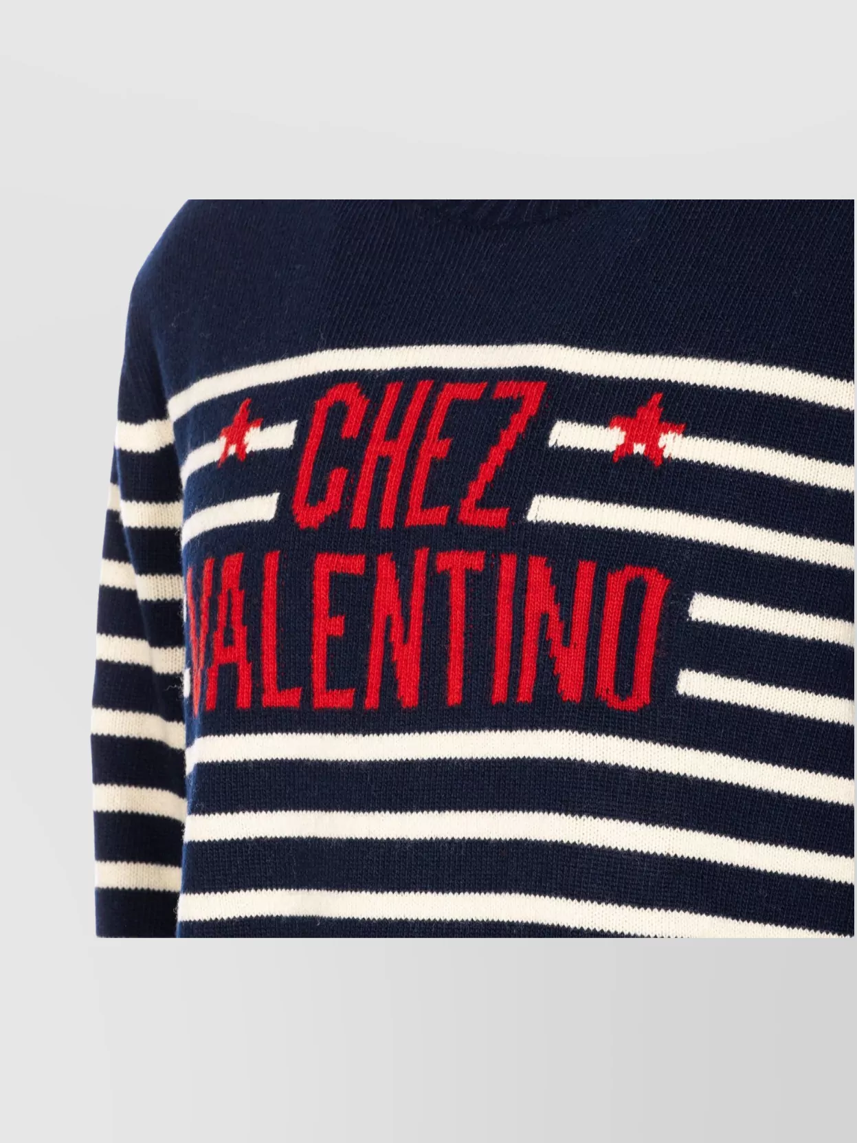 Valentino Garavani Striped Crewneck Sweater With Ribbed Finish