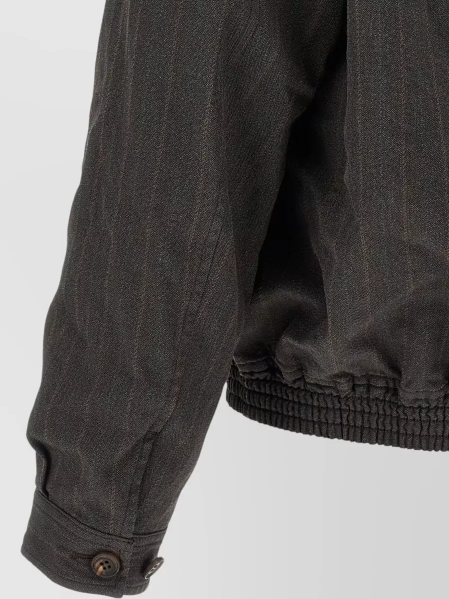 Comme Des Garçons Pinstriped Single Breasted Coat