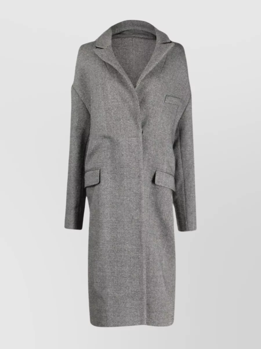 Shop Coperni Streamlined Wool Blend Coat In Grey