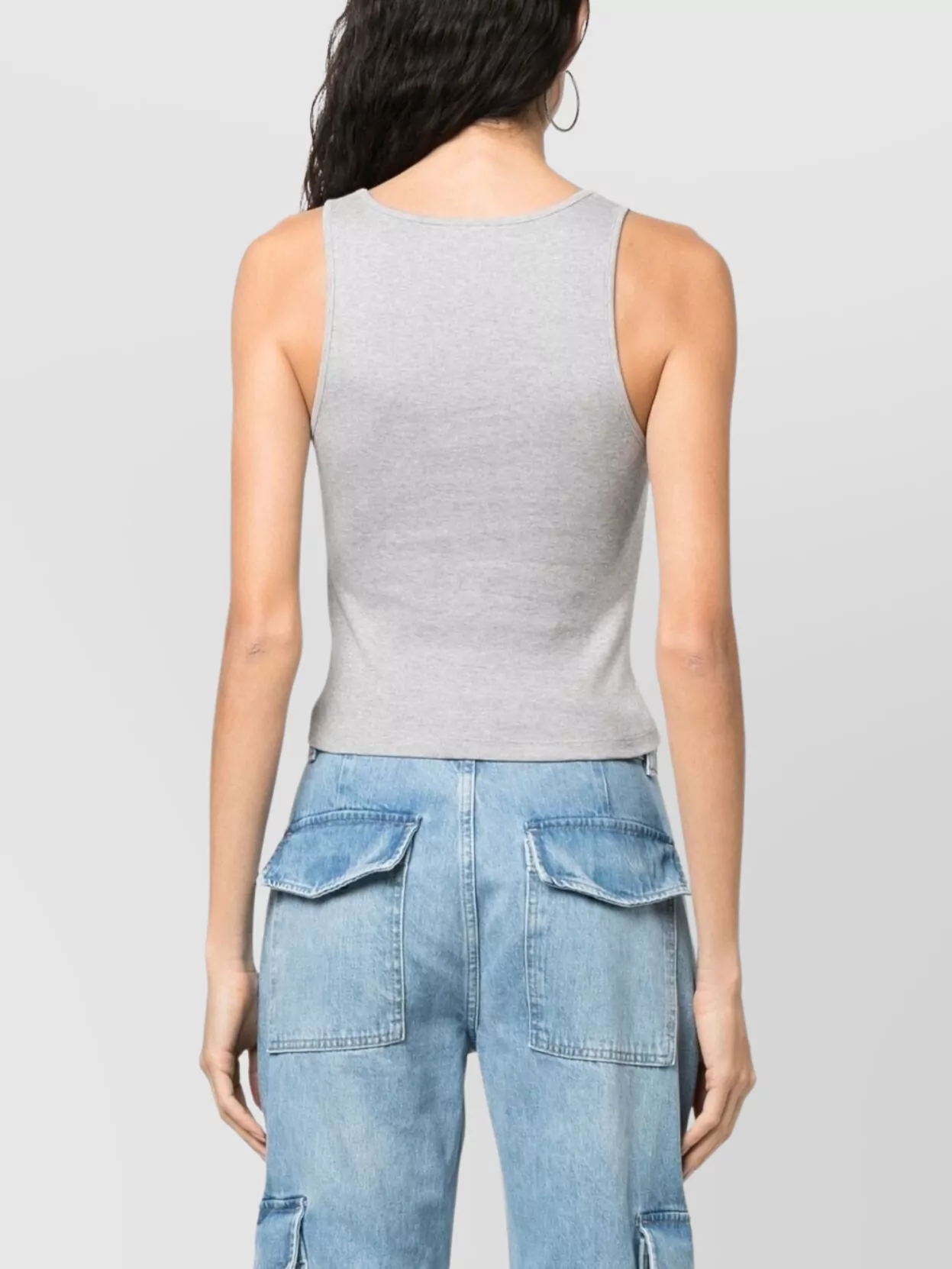 Gcds Ribbed Scoop Neck Sleeveless Top