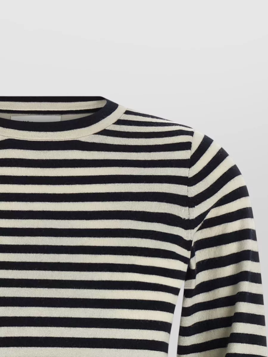 Extreme Cashmere Cashmere Breton Striped Cropped Long-Sleeve Sweater