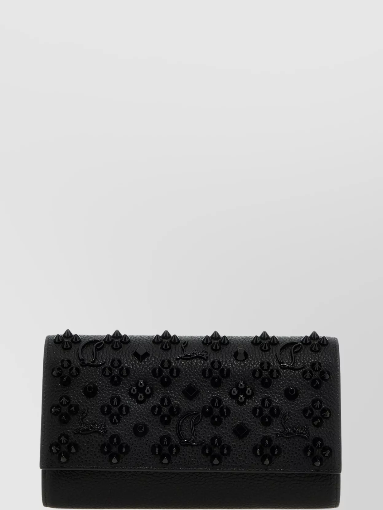 Shop Christian Louboutin 'lyoth' Chain Strap Studded Textured Wallet