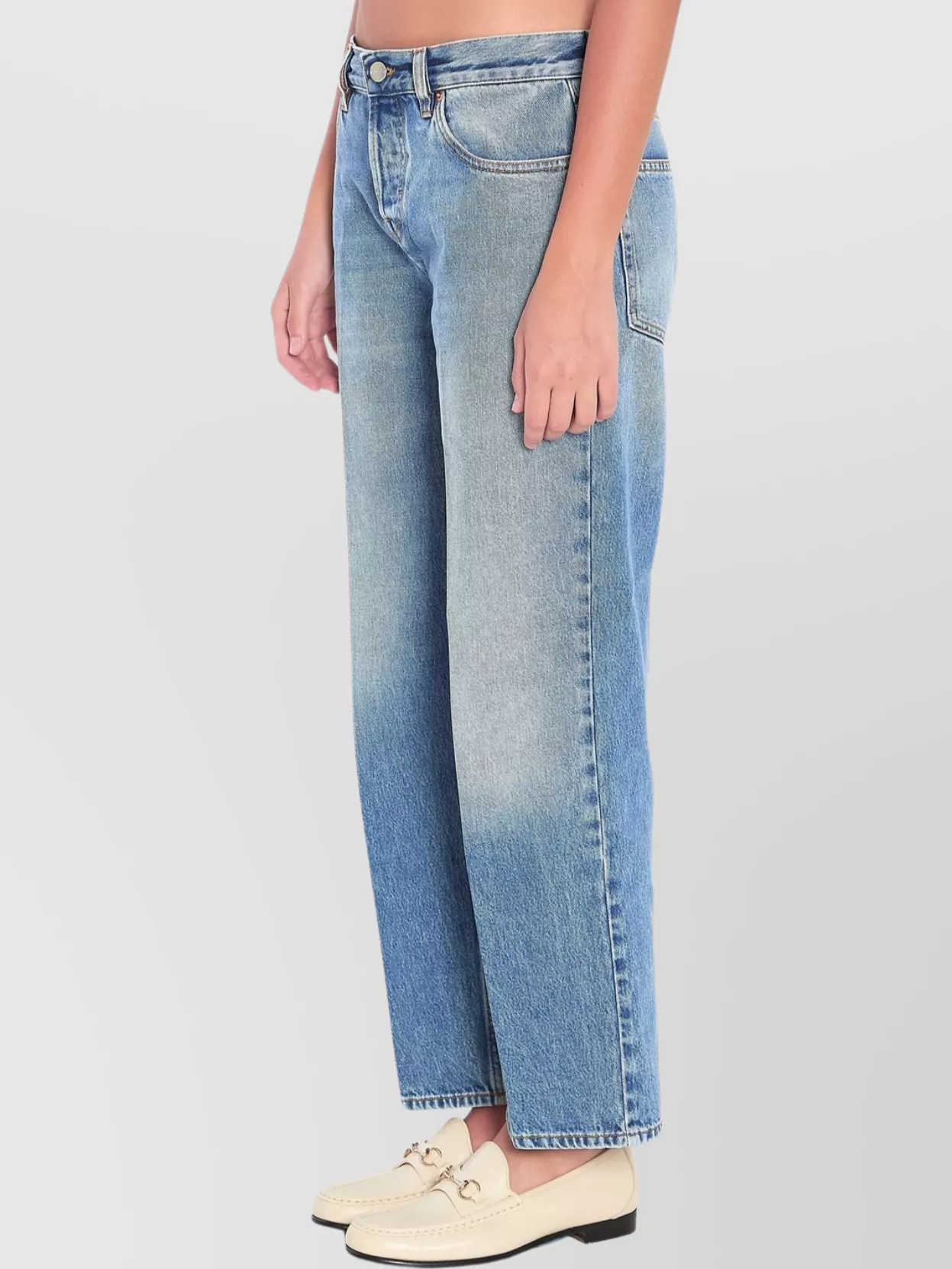 Gucci Straight-Leg Jeans With Front Crease And Belt Loops