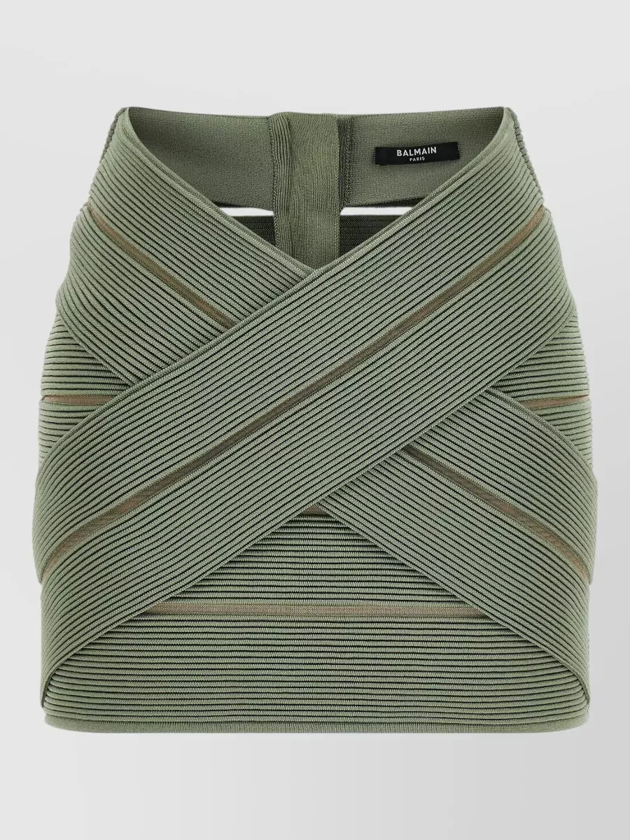 Balmain Mesh panel mini skirt
