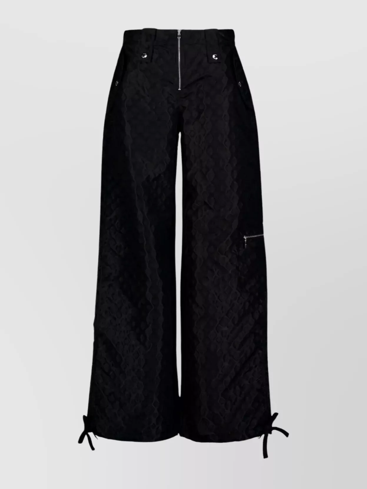 Casablanca Women Pants With Monogram Tie Detail In Black