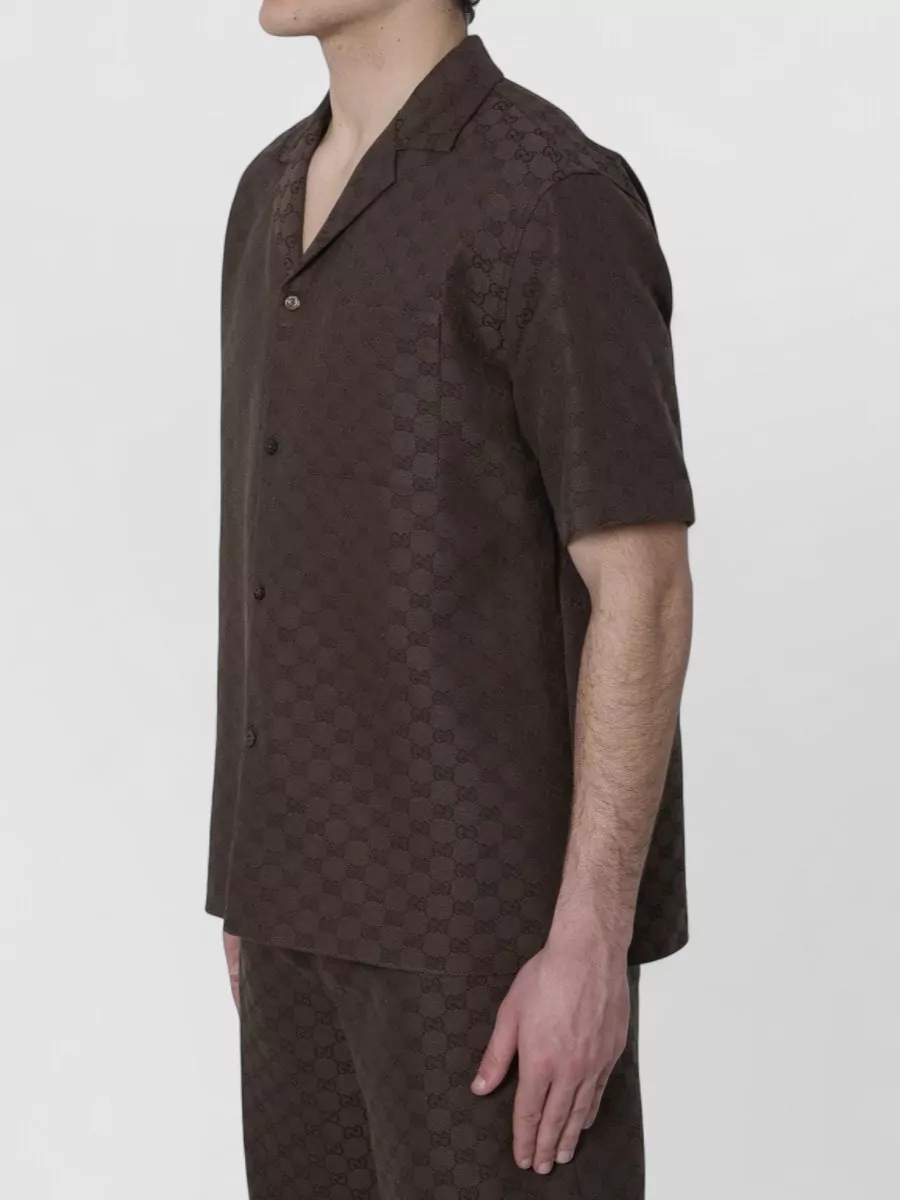 Gucci Linen Blend Short-Sleeve Bowling Shirt