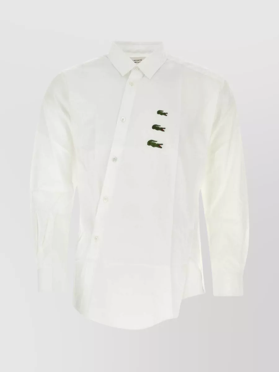 Shop Comme Des Garçons Curved Hem Collared Shirt In White