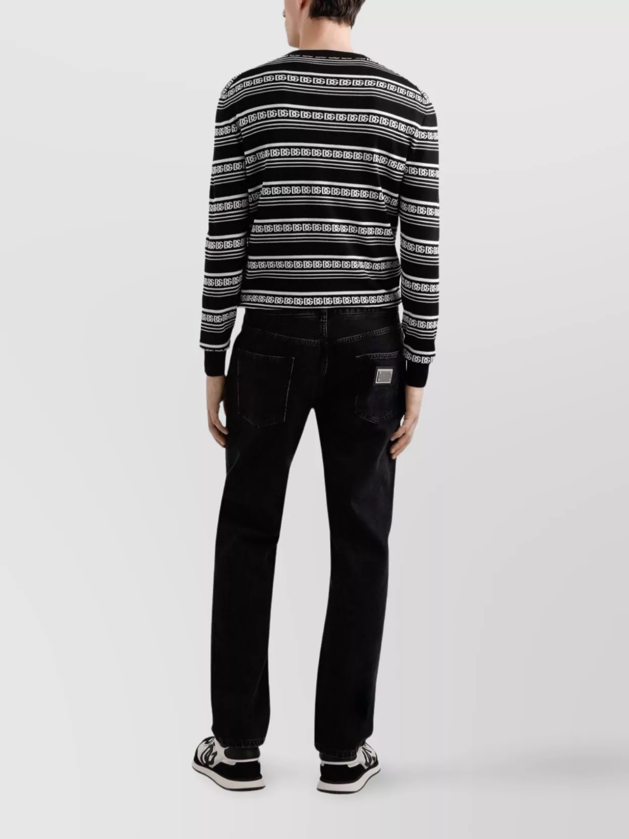 Dolce&Gabbana Logo Crew Neck Sweater Striped Pattern