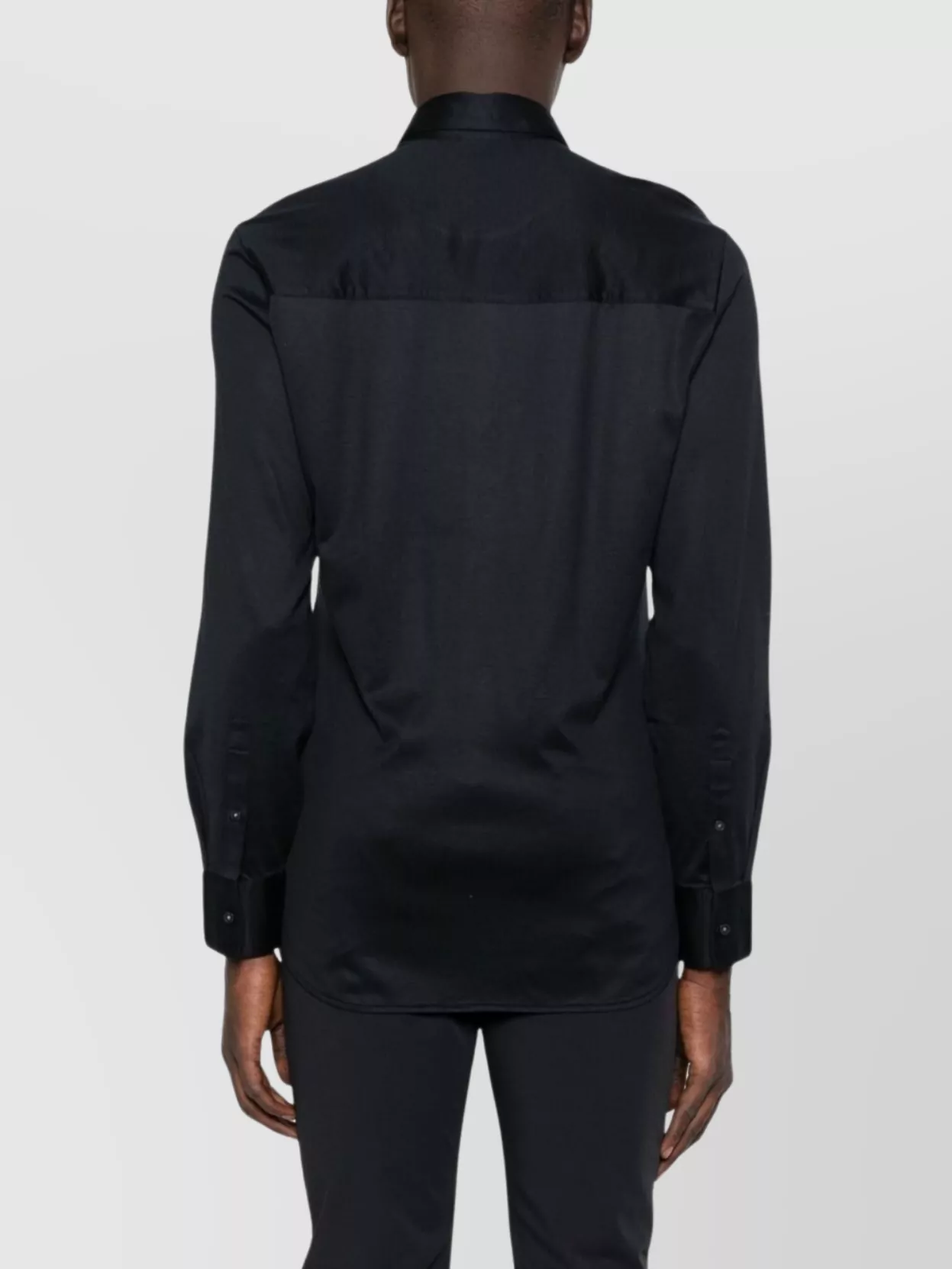 Emporio Armani Collared Neck Long Sleeves Straight Hem Shirt