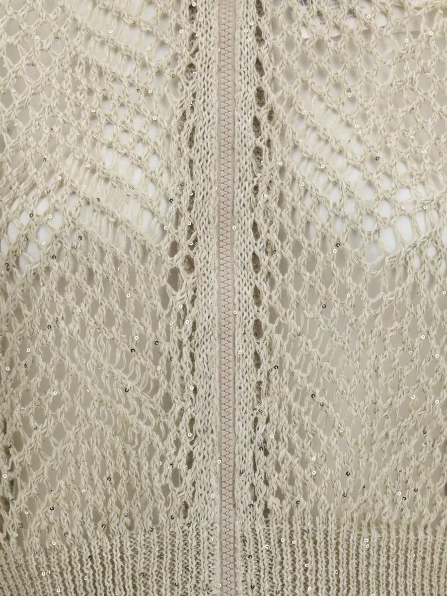Brunello Cucinelli Open-Knit Zip-Up Cardigan