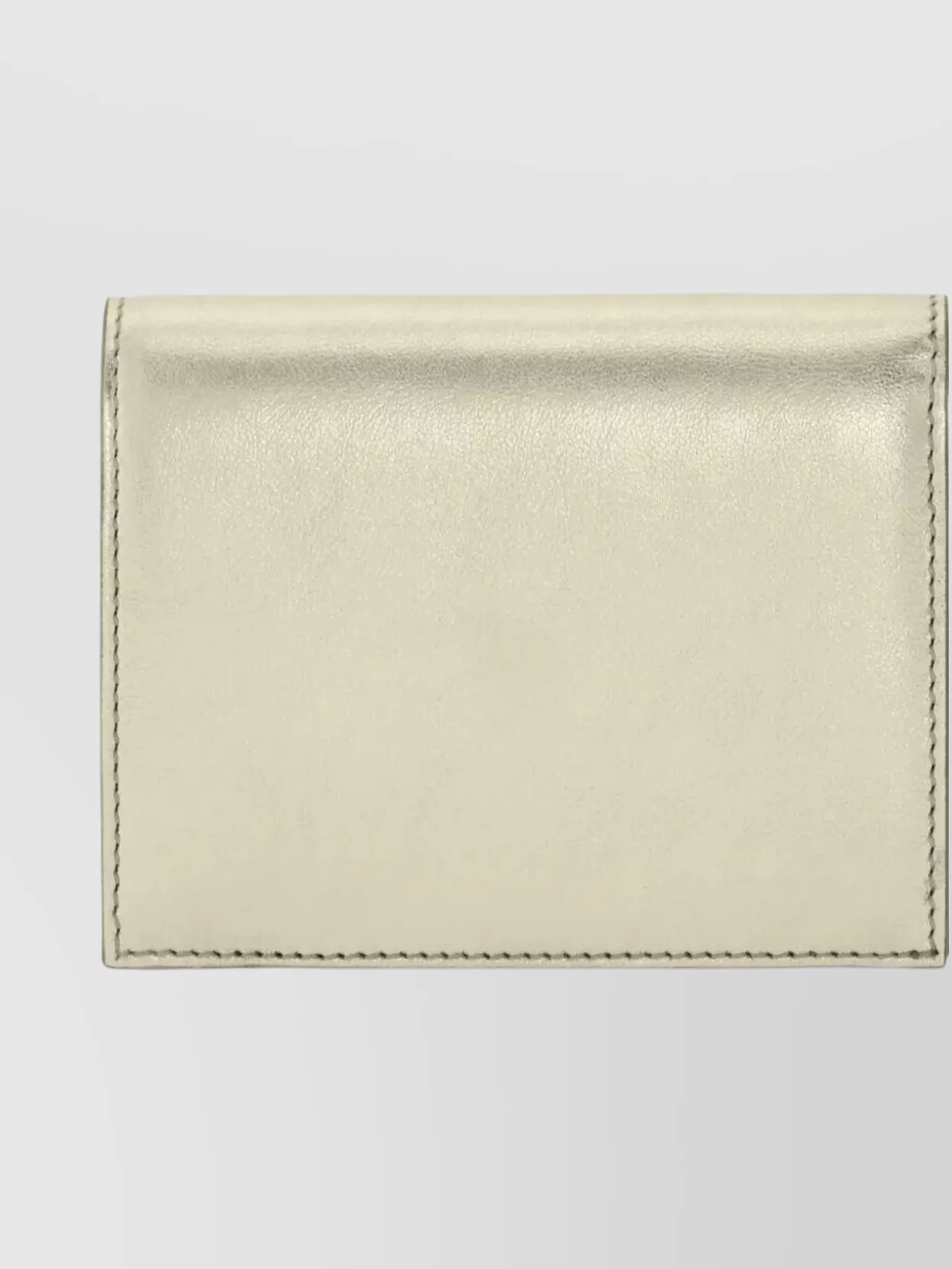 Ferragamo Compact Wallet Metallic Finish In White