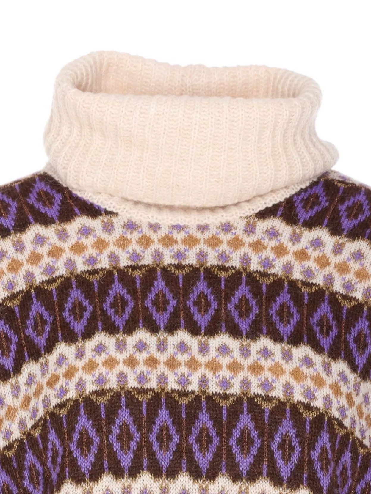 Liu •jo Turtleneck Knitwear Patterned Design In Purple