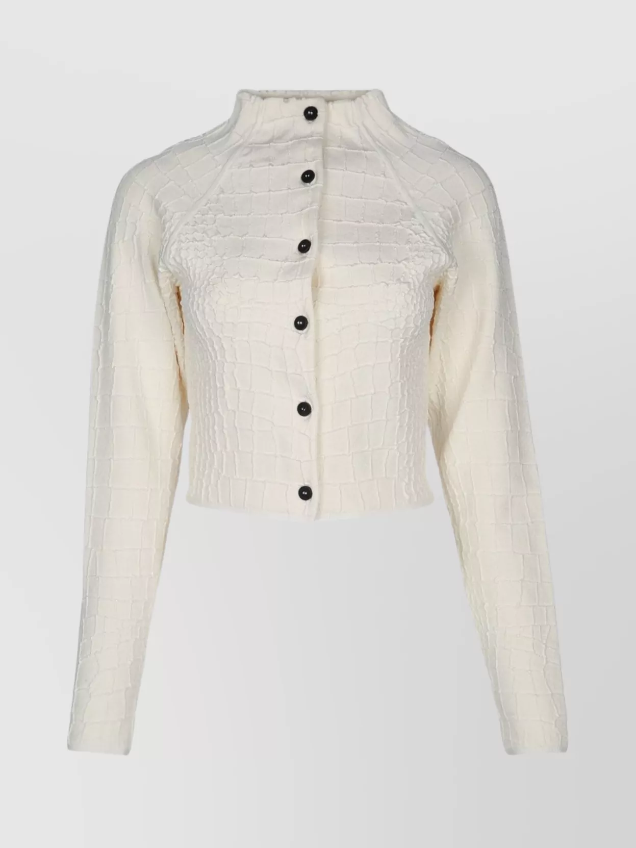 Jacquemus Le Cardigan Scala High Neck Jacket In White