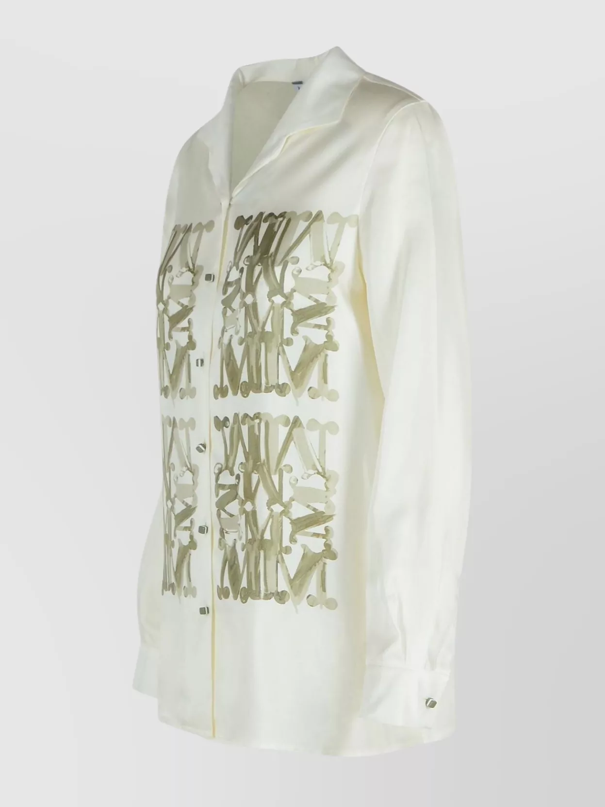Max Mara Maxmarabesque Print Silk Shirt Clothing In White