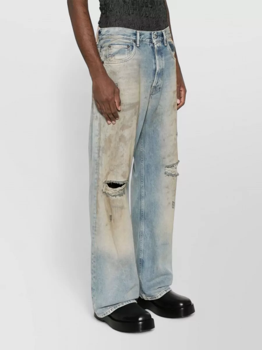 Acne Studios Denim Cotton Trousers Belt Loops Five Pockets
