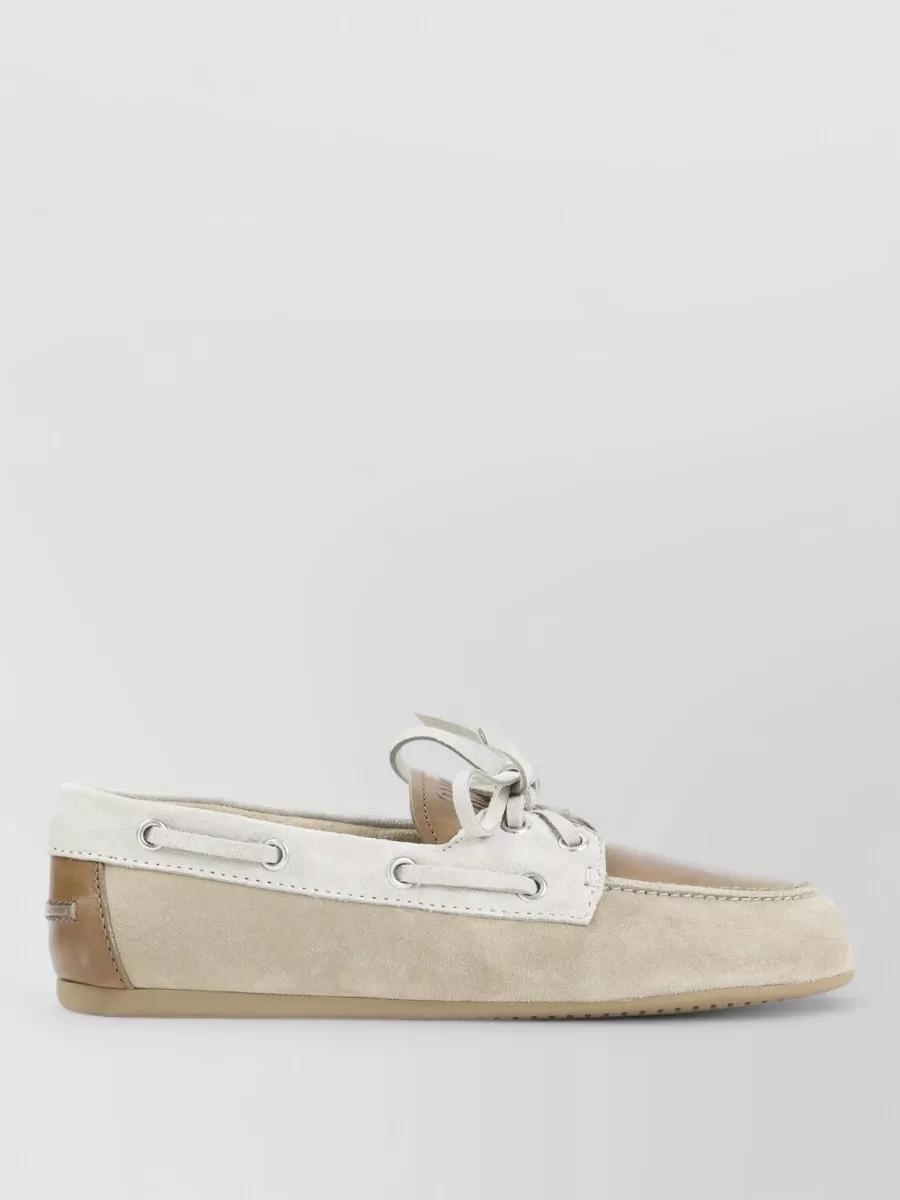 Miu Miu leather and suede loafers