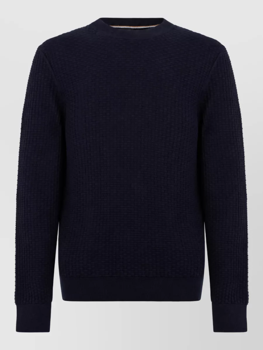 Boss ribbed cotton crew-neck sweater