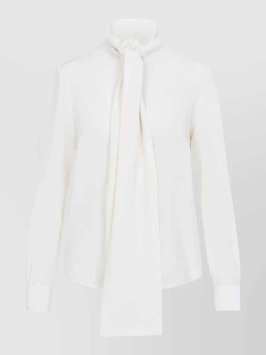 Saint Laurent Silk Tie Neck Blouse