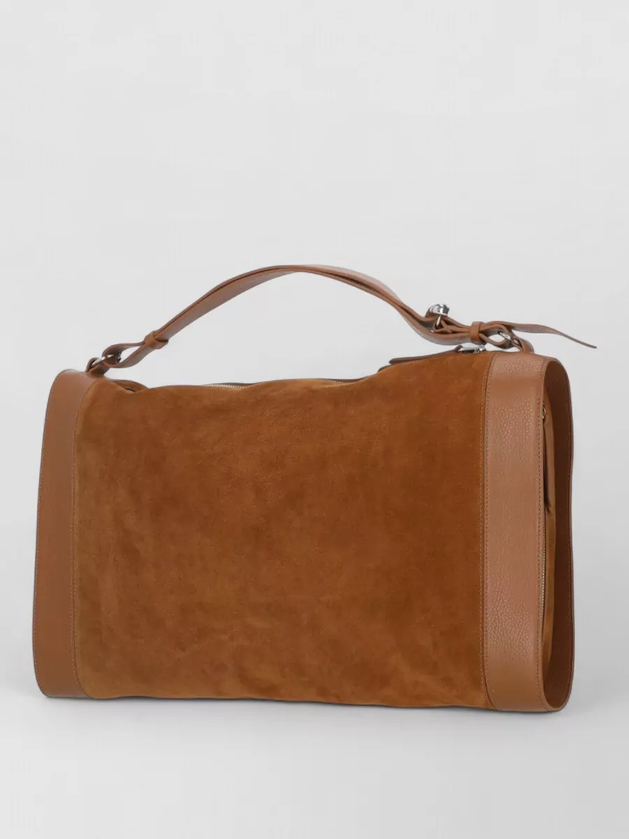 Coccinelle Suede Leather Shoulder Bag Adjustable Handle