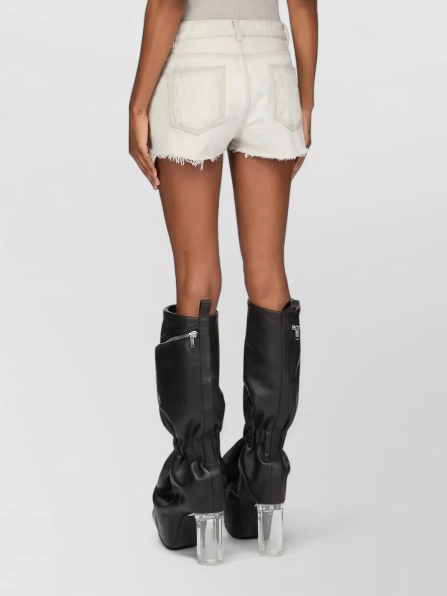 Rick Owens Denim Mid-Rise Straight-Leg Cutoff Shorts