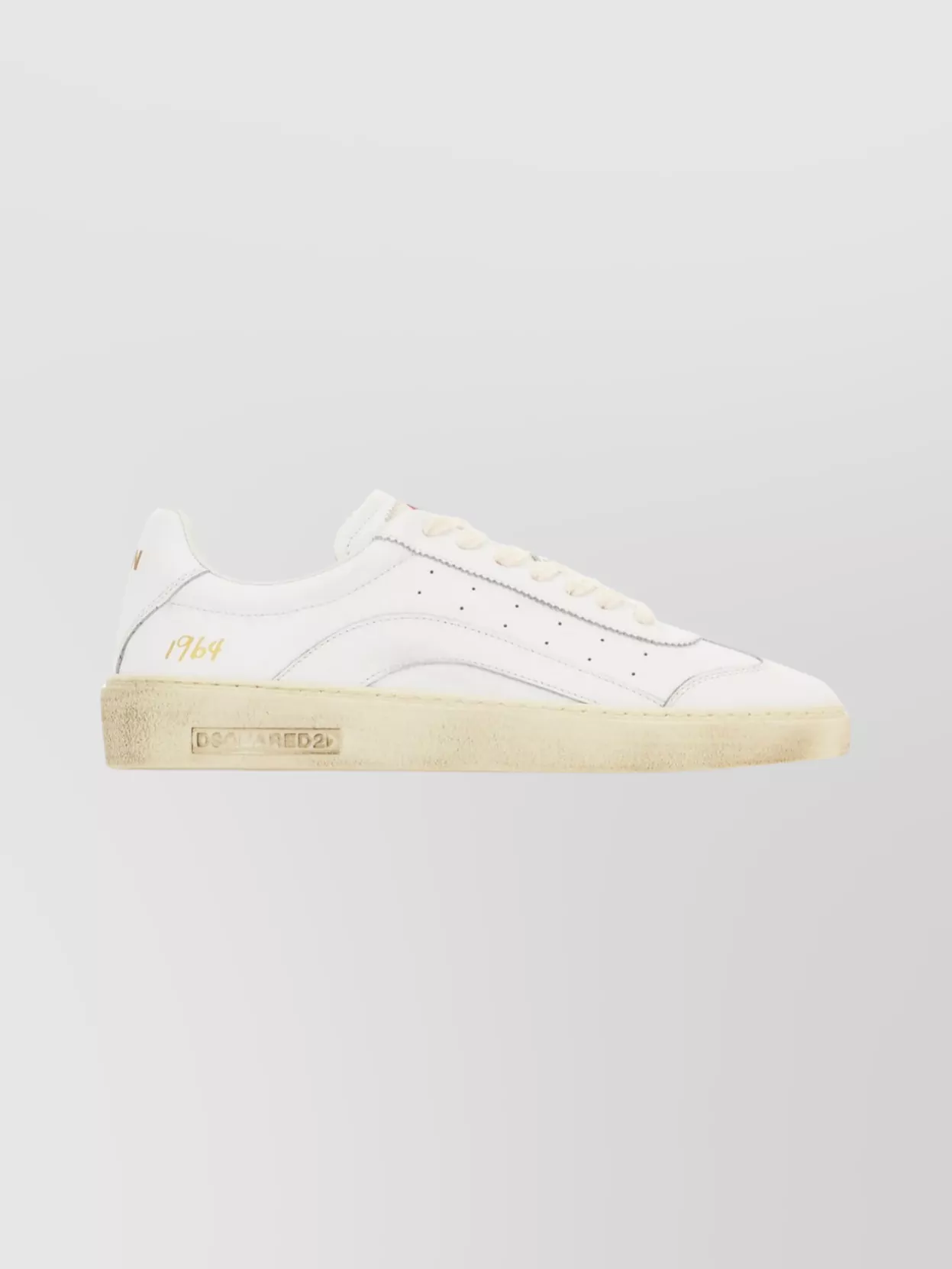 Dsquared2 Leather Rider Style Sneakers With Rubber Sole
