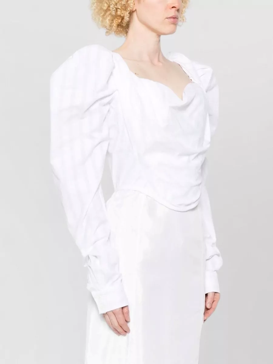 Vivienne Westwood Sweetheart Neck Puff Sleeve Blouse