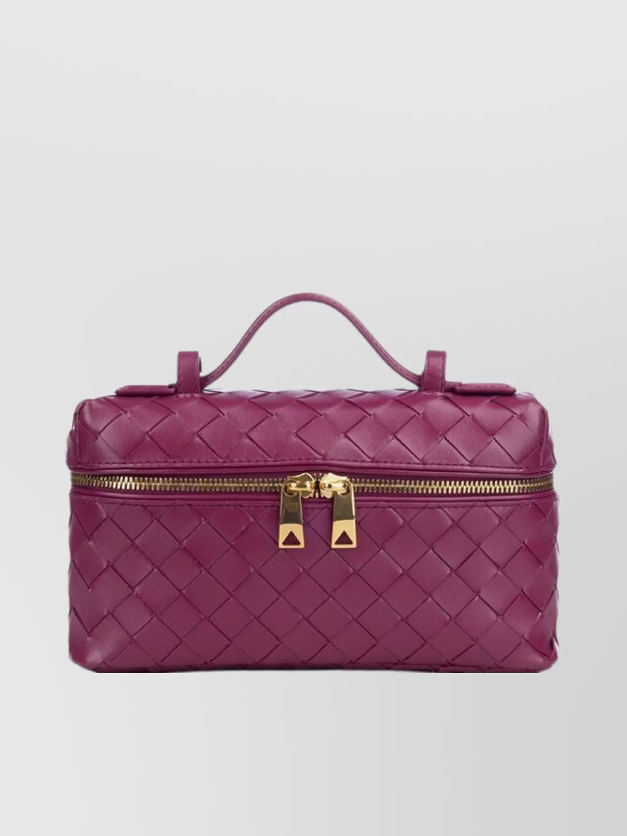 Bottega Veneta Handle Woven Rectangular Cardholder In Pink