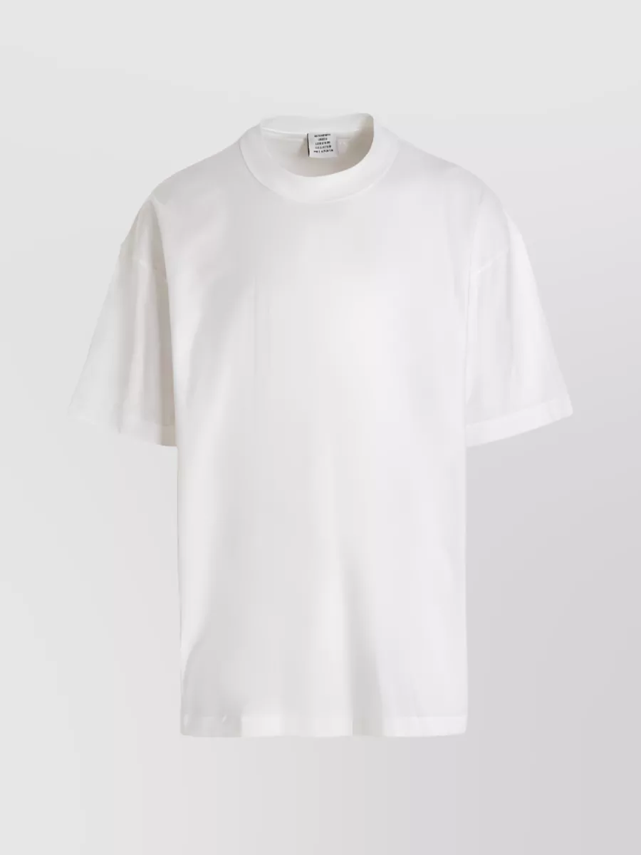 Shop Vetements Straight Hem Crew Neck Cotton T-shirt In White