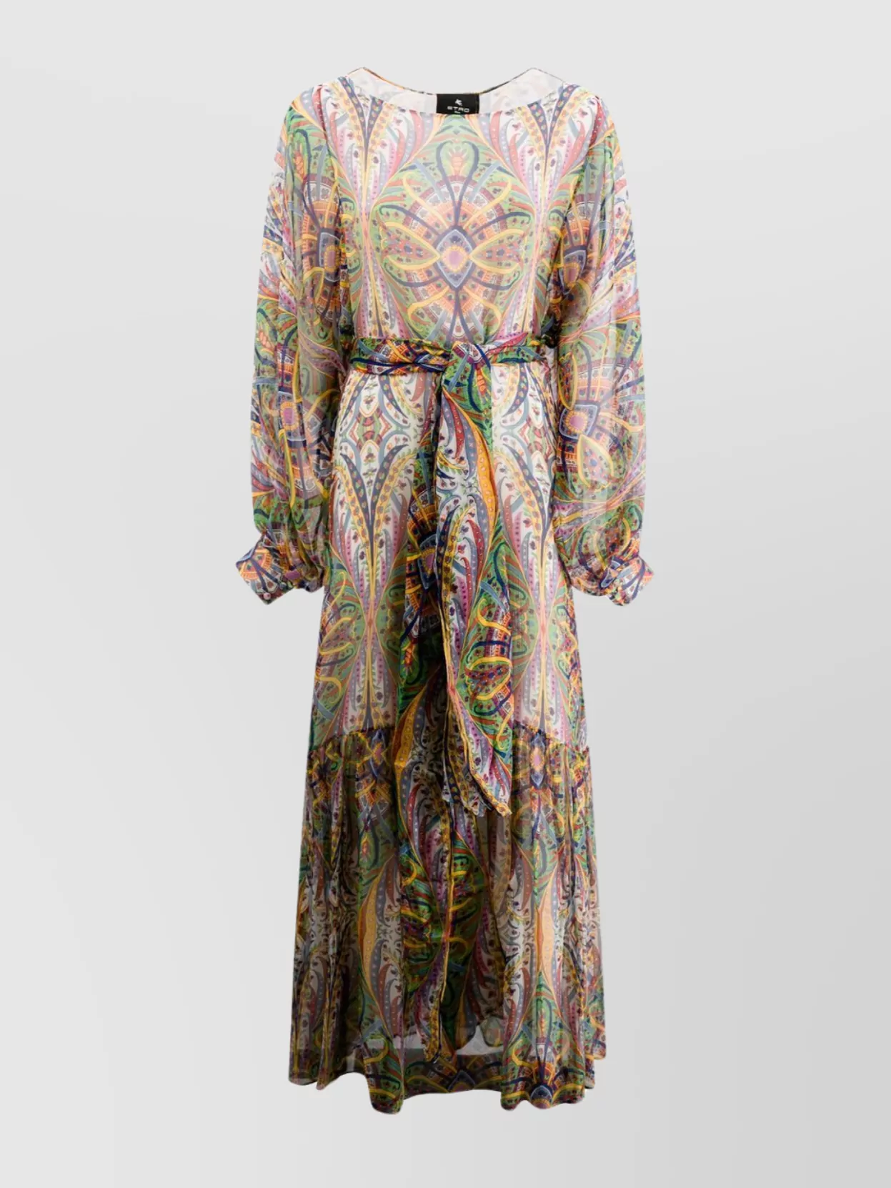 Shop Etro Flounced Waist-emphasizing Maxi Dress